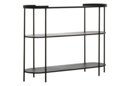 Premier Housewares Interiors By Premier Console Table, Black Console Table With Glass Top, Glass And Metal Console Table, Three Tier Hallway Table - thumbnail 3