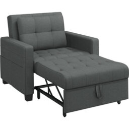 Yaheetech 3-In-1 Convertible Sleeper Sofa Bed Chair Dark Grey - thumbnail 3