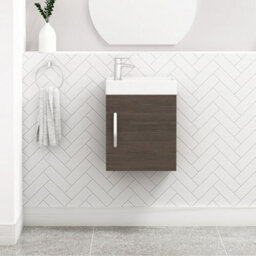 Royal Bathrooms Como 400mm Cloakroom Floor Standing Vanity Sink Unit Gloss White - 1 Door - thumbnail 1