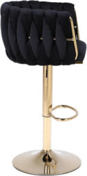 Hygrad Built to Survive Set Of 2 X Velvet Woven Upholstered Adjustable High Swivel Breakfast Bar Pub Home Stool Chair With Gold Metal Base & Gas Lift - thumbnail 7