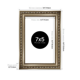 7X5 Gunmetal  Ornate Picture Frame (12.7 X 17.8Cm) Poster, Photo, Artwork, Gallery Wall Or Print - thumbnail 2