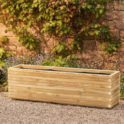 Timber Foundry Modern Garden Planter Natural L150 X W40X H48Cm 175 Litres