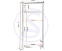 Seconique Oslo 2 Door Wardrobe In Pine Finish Metal Handles - thumbnail 9