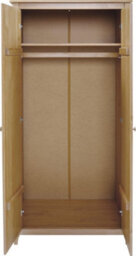 Seconique Oslo 2 Door Wardrobe In Pine Finish Metal Handles - thumbnail 3