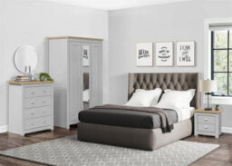 3 Door Mirror Wardrobe Grey Oak Birlea Highgate Farmhouse Shabby Chic - thumbnail 2