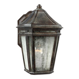 Weathered Chestnut Outdoor Wall Light With Led E27 Bulb - Ip44 Rated Sconce