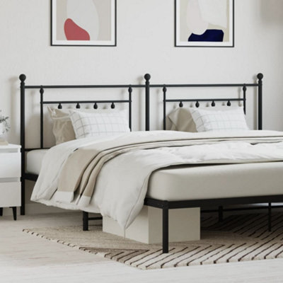Berkfield Metal Headboard Black 200 Cm - image 1