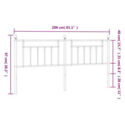 Berkfield Metal Headboard Black 200 Cm - thumbnail 7