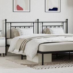 Berkfield Metal Headboard Black 200 Cm - thumbnail 1