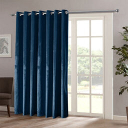 Moonlight Bedding Velvet Ring Top Curtains-Fully Lined Blackout Single Panel,thermal Sliding Glass Door Curtain (Navy,66X84 Inch) - thumbnail 8
