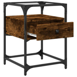 Berkfield Bedside Cabinets 2 Pcs Smoked Oak 40X40X55 Cm Engineered Wood - thumbnail 8