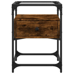 Berkfield Bedside Cabinets 2 Pcs Smoked Oak 40X40X55 Cm Engineered Wood - thumbnail 4