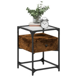 Berkfield Bedside Cabinets 2 Pcs Smoked Oak 40X40X55 Cm Engineered Wood - thumbnail 3