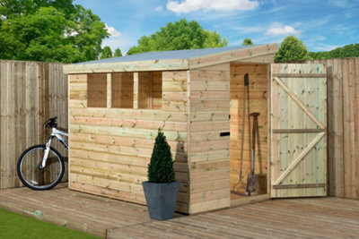 Empire Sheds Empire 3000  Pent 9X6 Pressure Treated Tongue And Groove Wooden Garden Sheddoor Right Side Panel (9' X 6' / 9Ft X 6Ft) (9X6) - image 1