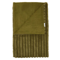 Catherine Lansfield Cosy Ribbed Faux Fur Blanket Throw Olive Green - thumbnail 5