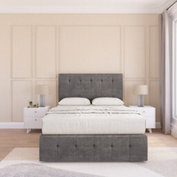 "Sloomy 4Ft Cambridge Divan Bed Base Slate Naples ,2 Drawers, 12"" Footboard & 26"" Struts Headboard - Small Double" - thumbnail 2