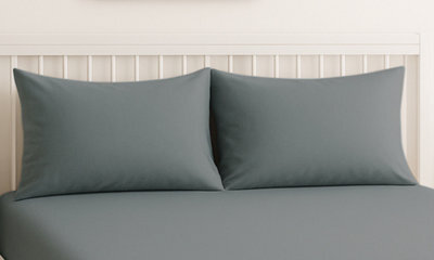 Luxury 200Tc Housewife Pillowcase Pair Soft Feel Grey