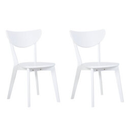 Beliani Set Of 2 Dining Chairs Roxby White