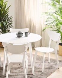 Beliani Set Of 2 Dining Chairs Roxby White - thumbnail 2