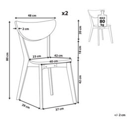 Beliani Set Of 2 Dining Chairs Roxby White - thumbnail 3