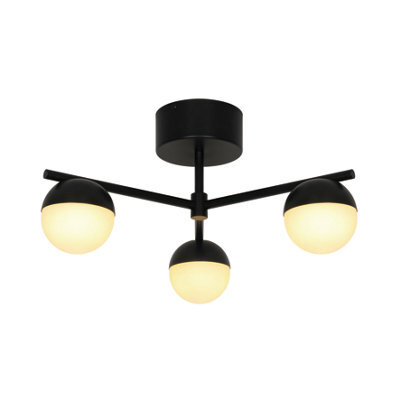 Nordlux Contina Metal Ceiling Light Hand Blown Glass Black,mains - image 1