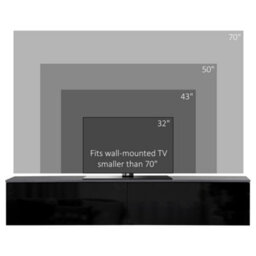Homcom Wall Mounted Tv Stand Unit With Storage And High Gloss Effect, Black - thumbnail 6