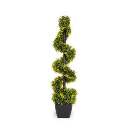 Pre-Lit Swirl Artificial Topiary Tree 92Cm, Battery-Powered - thumbnail 1
