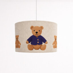 CGC Lighting Cgc Blake 30Cm Oatmeal Linen Blue Teddy Bear Children's Lamp Shade