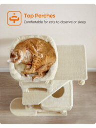 LEDREM Cat Tree, 155 Cm Cat Tower For Indoor Cats, Plush Multi-Level Cat Condo - thumbnail 4