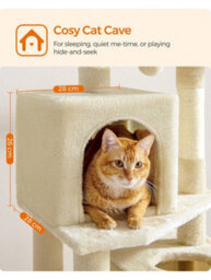 LEDREM Cat Tree, 155 Cm Cat Tower For Indoor Cats, Plush Multi-Level Cat Condo - thumbnail 5