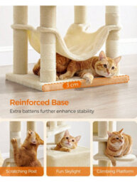 LEDREM Cat Tree, 155 Cm Cat Tower For Indoor Cats, Plush Multi-Level Cat Condo - thumbnail 7