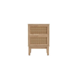 Wyld Haus Waterford Oak Bedside Cabinet With Rattan Drawer Fronts, 2 Drawers, Natural - thumbnail 2