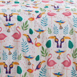 Fusion Tropical Flamingo Pink Reversible Duvet Cover Set - thumbnail 3