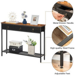 Wooden Free Standing Hallway Console Sofa Side Entrance Table - thumbnail 5