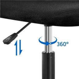 Black Kids Desk Chair Armless Backrest Wheels - thumbnail 6