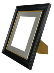 Frames By Post Scandi Black With Crackle Gold Frame With Dark Grey Mount For Image Size 8 X 6 Inch - thumbnail 4