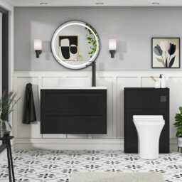 Royal Bathrooms Royal Bathroom Elmore 800mm Matt Nocturne Black Wall Mounted Vanity Unit 2 Drawer With Carrara White Undrilled Worktop & No Basin - thumbnail 5