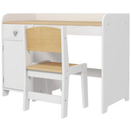 Desk And Chair Set For Ages 3-6 Years Storage Drawer - White - thumbnail 1