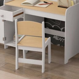 Desk And Chair Set For Ages 3-6 Years Storage Drawer - White - thumbnail 6