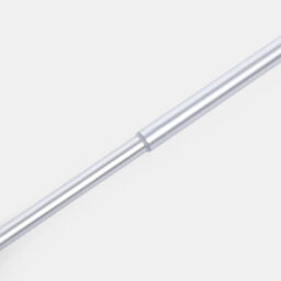 OHS Curtain Pole Extendable Metal Finnials Ball End Rings Rod Fittings, Silver - thumbnail 2