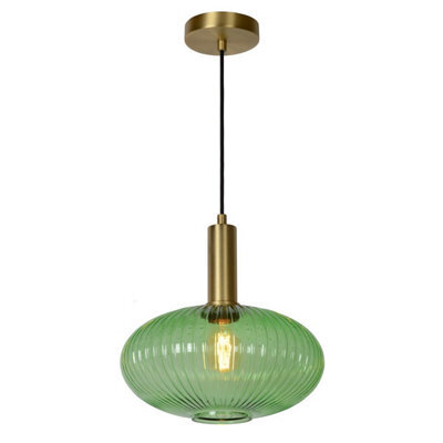Lucide Maloto 30 Glass Ceiling Pendant Light Green - image 1