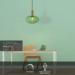Lucide Maloto 30 Glass Ceiling Pendant Light Green - thumbnail 2