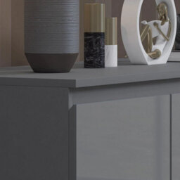 Grey Gloss Front Chest Of Drawers 7 Drawer Sideboard Bedroom Matt Frame - thumbnail 2