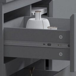 Grey Gloss Front Chest Of Drawers 7 Drawer Sideboard Bedroom Matt Frame - thumbnail 3
