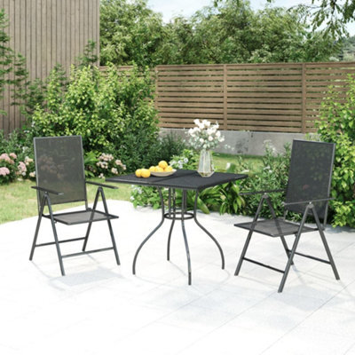 Berkfield 3 Piece Garden Dining Set Anthracite Steel - image 1