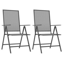 Berkfield 3 Piece Garden Dining Set Anthracite Steel - thumbnail 4