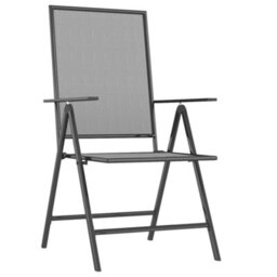 Berkfield 3 Piece Garden Dining Set Anthracite Steel - thumbnail 5