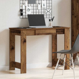 Berkfield Durable Desk Old Wood 100X45X75 Cm Engineered Wood - thumbnail 3