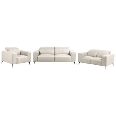 Beliani Living Room Set 6 Seater Ommel Fabric Light Beige - image 1