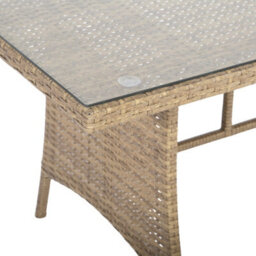 Pelias Rattan Garden Corner 8 Seater Outdoor Sofa Dining Set Brown , Outdoor Furniture Set - thumbnail 9